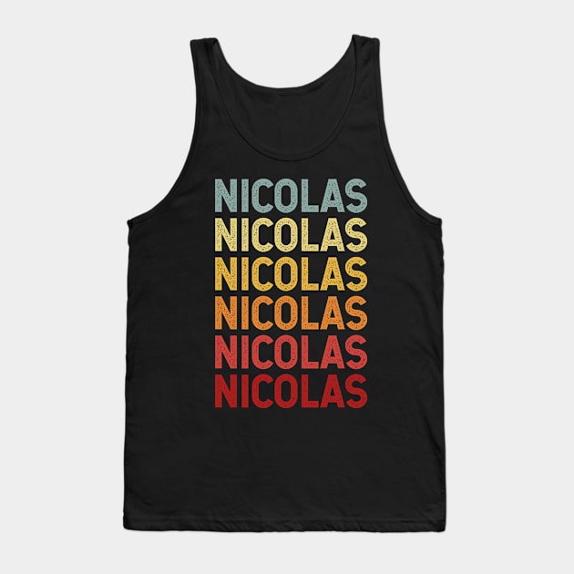 Nicolas Name Vintage Retro Gift Named Nicolas Tank Top by CoolDesignsDz